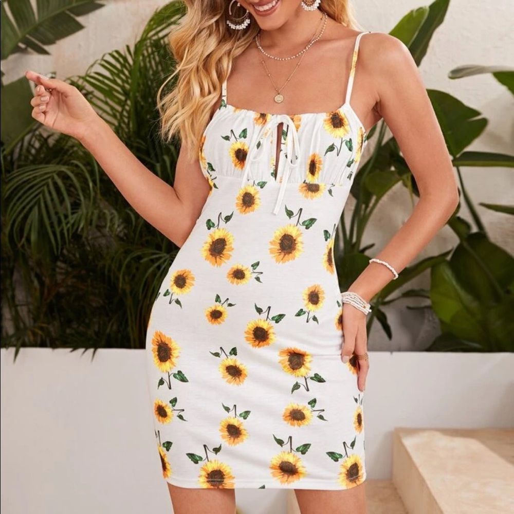 New sunflower print dress
